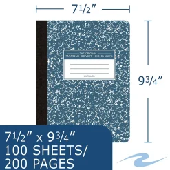 Roaring Spring Paper Products Composition Notebooks, 9.75" x 7.5", 100 Sheets, Blue (77261)
