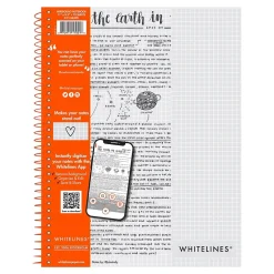 Roaring Spring Paper Products Whitelines 1-Subject Smart Notebook, 8.5" x 11", Graph Ruled, Gray/Silver (17001)