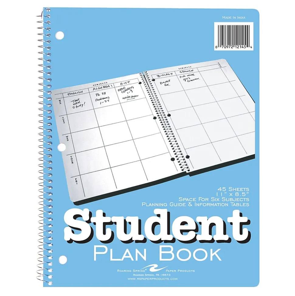 Roaring Spring Paper Products 8.5" x 11" Academic Year Weekly Planner, Light Blue (12145)