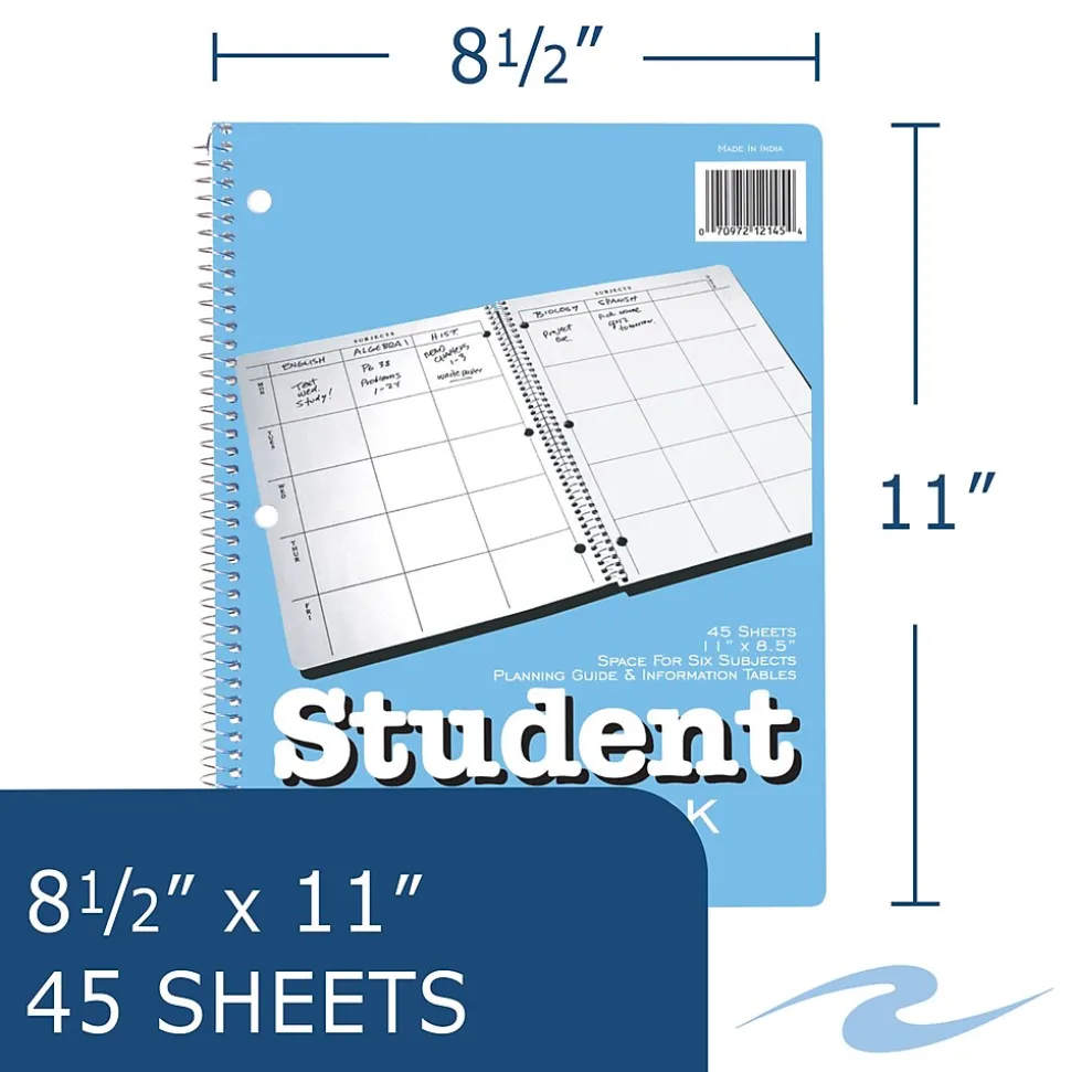 Roaring Spring Paper Products 8.5" x 11" Academic Year Weekly Planner, Light Blue (12145)