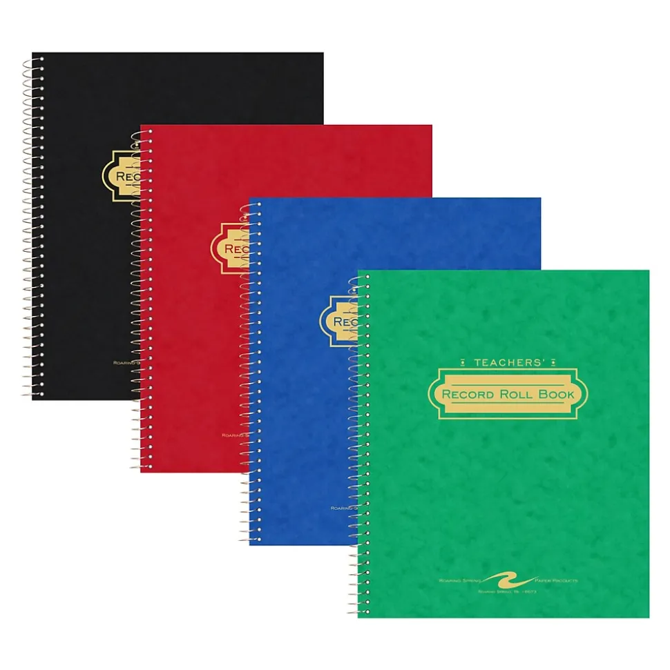 Roaring Spring Paper Products Teacher's Record Roll Books, 8.5" x 11", 44 Sheets (72900)