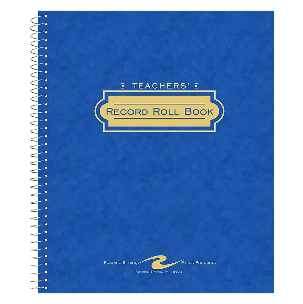 Roaring Spring Paper Products Teacher's Record Roll Books, 8.5" x 11", 44 Sheets (72900)