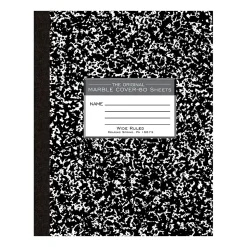 Roaring Spring Paper Products 1-Subject Composition Notebooks, 8" x 10", Wide Ruled, 60 Sheets, Black (77505)
