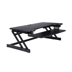 Rocelco 38"W Manual Adjustable Standing Desk Converter, Black (R DADRB)
