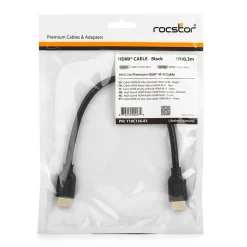 Rocstor Premium 1' HDMI Audio/Video Cable with Ethernet (Y10C156-B1)