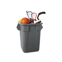 Rubbermaid Brute Indoor Trash Can, Gray Plastic, 40 Gal. (FG353600GRAY)