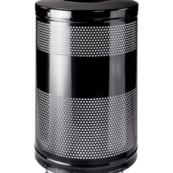 Rubbermaid Classics Open-Top Receptacle, 25 Gallons, Black, 35 1/2"H x 18"Diameter