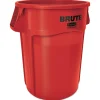 Rubbermaid® Commercial Brute Vented Trash Receptacle, Round, 44 gal, Red (FG264360RED)