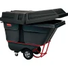 Rubbermaid® Commercial Cube Truck, Heavy Duty Tilt Truck, Black (FG131600BLA)