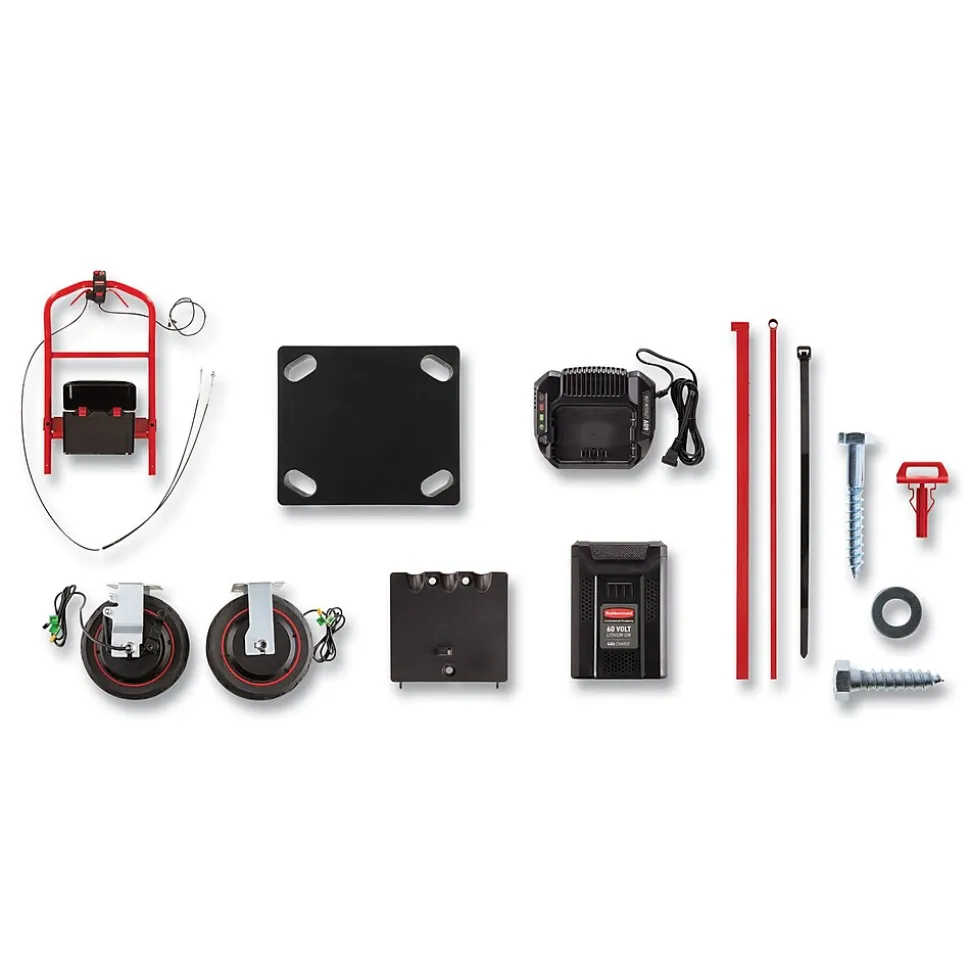 Rubbermaid Commercial Motorized Kit for 24" x 48" Platform Truck, Black/Red (2173663)