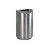 Rubbermaid Designer Line Eclipse Waste Receptacle, 30 Gallon, Steel, Silver Metallic, 25 1/2"H x 20" D
