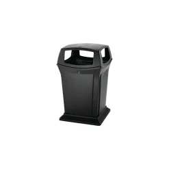 Rubbermaid Fire-Safe Ranger Outdoor Trash Can w/Lid, Black Resin, 45 Gal. (FG917388BLA)