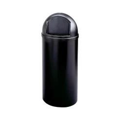 Rubbermaid Marshal Classic Indoor Trash Can w/Lid, Black Polyethylene, 15 Gal. (FG816088BLA)