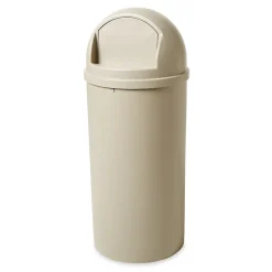 Rubbermaid Marshal Dome Top Plastic Trash Can, 15 gal. (FG816088BEIG)