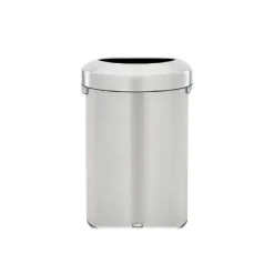 Rubbermaid Refine Stainless Steel Indoor Trash Can with Open Lid, 21 Gallon, Silver (2147582)