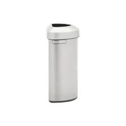 Rubbermaid Refine Stainless Steel Indoor Trash Can with Open Lid, 16 Gallon, Silver (2147550)
