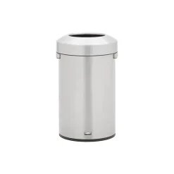 Rubbermaid Refine Stainless Steel Trash Can with Open Lid, 16 Gallons, Silver (2147583)