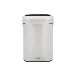 Rubbermaid Refine Stainless Steel Indoor Trash Can with Open Lid, 15 Gallon, Silver (2147581)