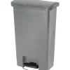 Rubbermaid Slim Jim Resin Front Step-On Trash Can, 13 Gallon, Gray