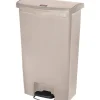 Rubbermaid Slim Jim Resin Front Step-On Trash Can, 18 Gallons, Beige (1883460)