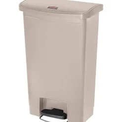 Rubbermaid® Slim Jim Resin Front Step-On Trash Can, 13 Gallons, Beige (1883458)