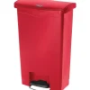 Rubbermaid Slim Jim Resin Front Step-On Trash Can, 13 Gallons, Red (1883566)