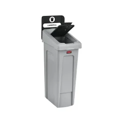 Rubbermaid Slim Jim Single-Stream Recycling Station, 23 Gallon, Gray/Black (2185053)