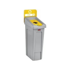 Rubbermaid Slim Jim Single-Stream Recycling Station, 23 Gallon, Gray/Yellow (2185052)