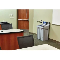 Rubbermaid Slim Jim Single-Stream Recycling Station, 23 Gallon, Gray/Blue (2185055)