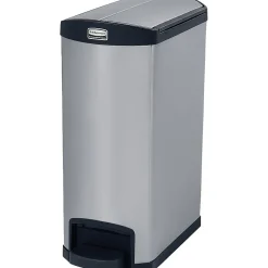 Rubbermaid Slim Jim Stainless Steel Step Trash Can, Black And Metallic, 13 gal. (1901993)