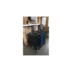 Rubbermaid Slim Jim Vented Recycling Container, 23 Gallons, Blue (FG354007BLUE)