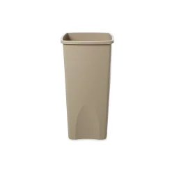 Rubbermaid Untouchable Indoor, Outdoor Trash Can w/ no Lid, Beige Resin, 23 Gal. (FG356988BEIG)