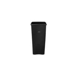 Rubbermaid Untouchable Plastic Square Wastebasket Trash Can, 23 Gallons, Black (FG356988BLA)