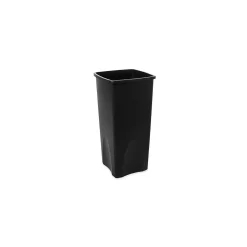 Rubbermaid Untouchable Plastic Square Wastebasket Trash Can, 23 Gallons, Black (FG356988BLA)