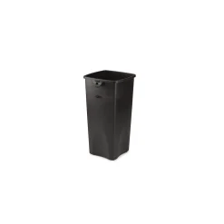 Rubbermaid Untouchable Plastic Square Wastebasket Trash Can, 23 Gallons, Black (FG356988BLA)