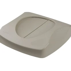 Rubbermaid® Untouchable® Waste Container Lids, Square, Swing Top, Grey, Fits 23-Gallon Containers