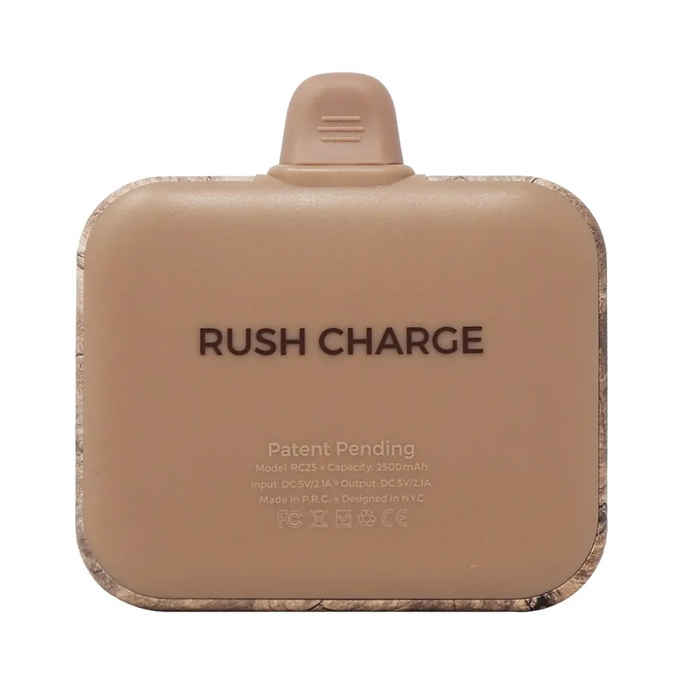Rush Charge Air USB Type-C Power Bank for Most Smartphones, 2500mAh, Wood (RC25-C-G2-WOOD)