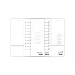 Russell+Hazel In Due Time Notepads, White/Gold, 80 Sheets/Pad, 3 Pads/Set (27619)