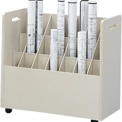 Safco 3043 21-Slot Mobile Roll File, 19.25"H x 30.25"W x 15.75"D, Putty (3043)