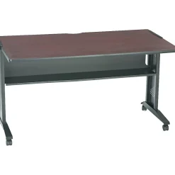 Safco 54" Workstation Desk, Mahogany/Medium Oak (1933)