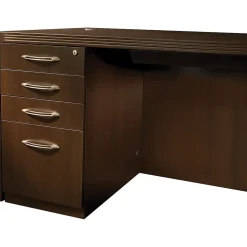 Safco Aberdeen™ Single Pedestal Credenza, Pencil/Box/Box/File, Mocha, 27 1/2"H x 15 1/4"W x 20"D