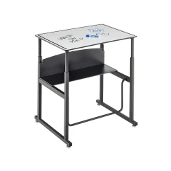 Safco AlphaBetter 26" - 42" Plastic/Steel Adjustable Desk, White/Black (1203DE)