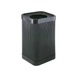 Safco At-Your-Disposal Outdoor Trash Can With Lid, Black HDPE, 38 Gal. (9790BL)