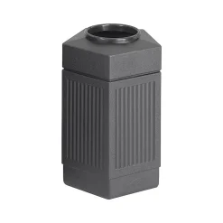 Safco Canmeleon Indoor/Outdoor Trash Can w/Lid, Black HDPE, 30 Gal. (9485BL)