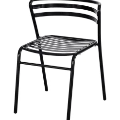 Safco CoGo Steel Outdoor/Indoor Stacking Chair, Black, 2/Carton (4360BL)