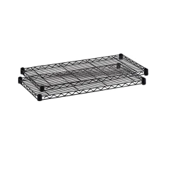 Safco Commercial Extra 2-Shelf Metal Shelf, 48", Black (5242BL)