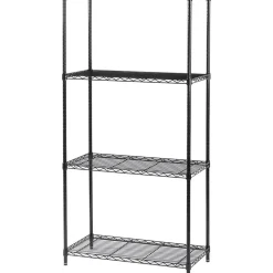 Safco Commercial 4-Shelf Wire Stand Alone, 36", Black (5276BL)