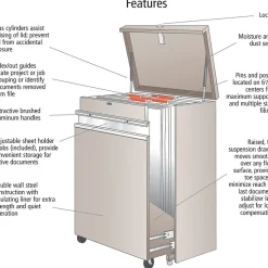 Safco 2-Drawer Mobile File Cabinet, Specialty Size, Lockable, 45