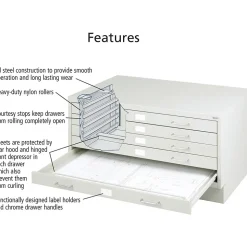 Safco® Facil Steel Small Flat File, Light Gray