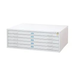 Safco® Graphic Arts 5-Drawer Steel Flat File For 36" x 48" Documents, White